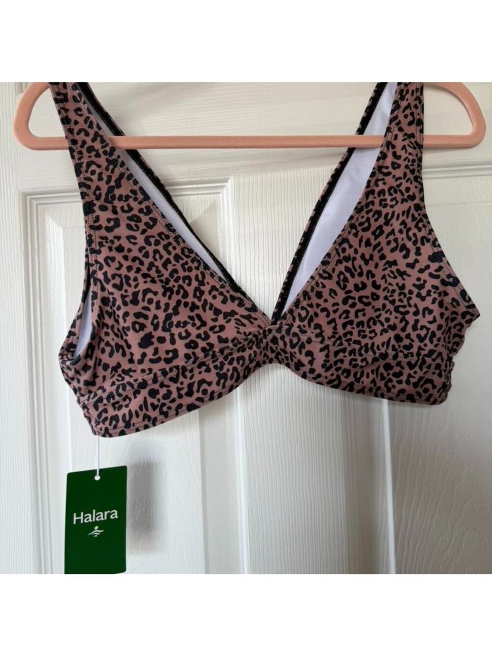 Halara Pink Leopard Print Bikini Top - Picture 3 of 4